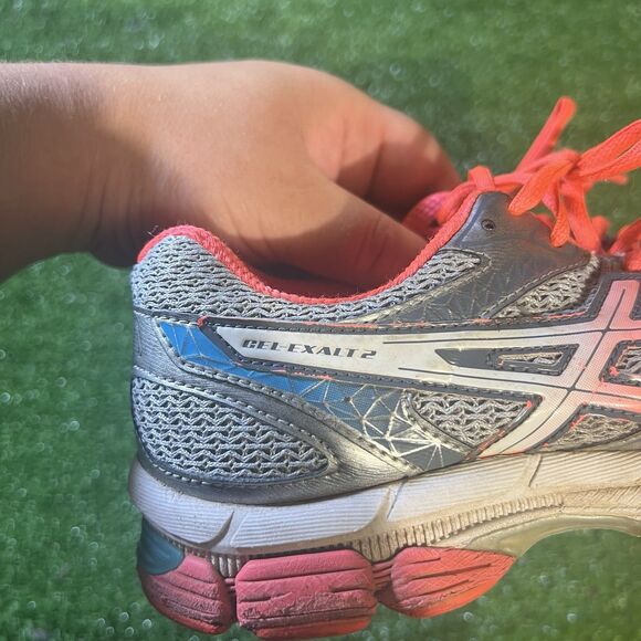 ASICS Gel-Exalt 2 Women's Gray Coral Orange Running Shoes Size 7 - Picture 5 of 7